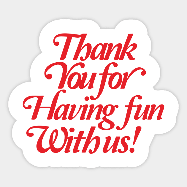 thanks having fun with us! people and garment Sticker by peopleandgarment